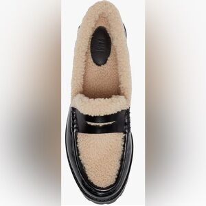 PAIGE ELLIS SHEARLING LEATHER LOAFER SHOES US 9 $389